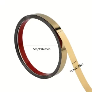 RVS decorstrip 1 cm breed – 5 m – goud – zelfklevend