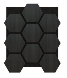 ISODECO Akoestische Panelen Hexagon Hout Naturel Zwart Eiken met Zwart Vilt