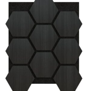 ISODECO Akoestische Panelen Hexagon Hout Naturel Zwart Eiken met Zwart Vilt