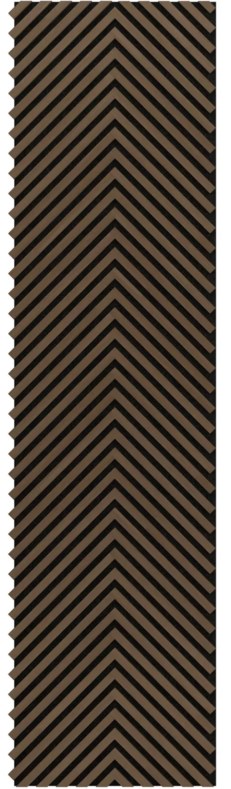 ISODECO Akoestische Panelen Visgraat Hout Donker Gerookt Naturel Eiken Bruin met Zwart Vilt