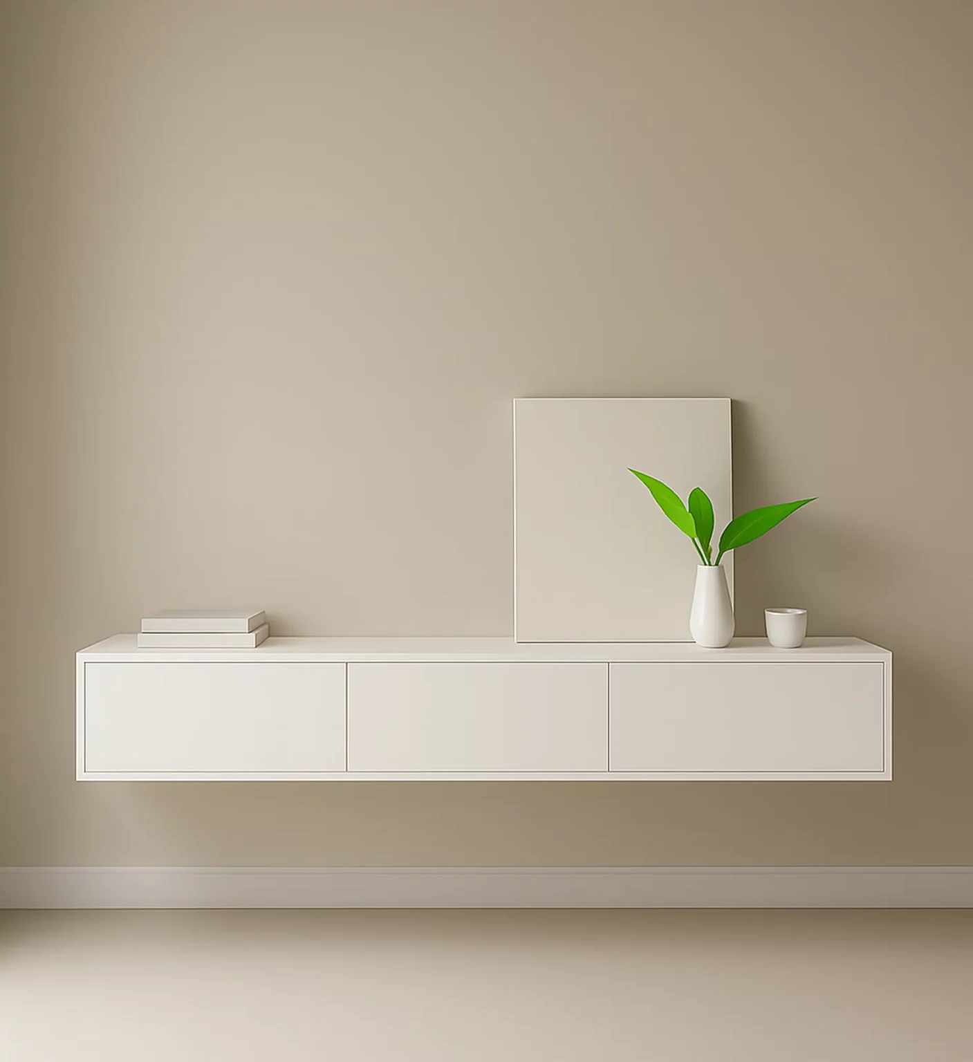 Zwevend TV Meubel Mat Wit | Minimalistisch Design