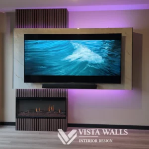 cinewall met marmerplaat en LED verlichting