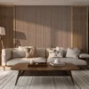 Akoestisch suede wandpaneel mokka 280 x 60 cm woonkamer