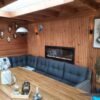 Baveno 110 elektrische inbouwhaard in luxe houten overkapping