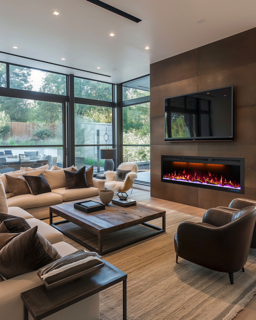 Ghiffa 223 elektrische sfeerhaard in luxe moderne cinewall