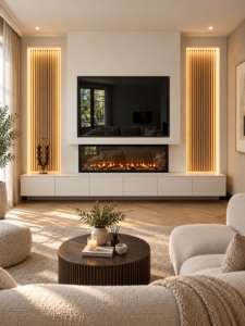 Cinewall Altura met elektrische haard en LED verlichting