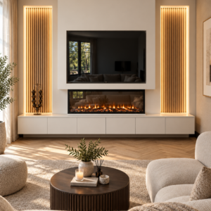 Cinewall Altura met elektrische haard en LED verlichting