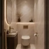 SPC wandpaneel Taj Mahal met luxe beige marmerlook in toilet